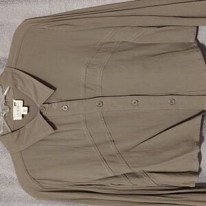 L.A. Hearts Cropped Khaki Green Long Sleeve Button Down Shirt Sz Small